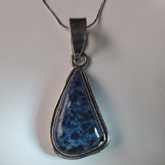 LAPIS LAZULI STERLING SILVER PENDANT - Picture 5 of 7